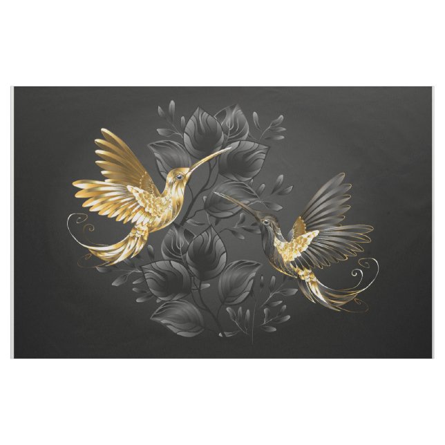 Black and Gold Hummingbird Fabric (Yard)