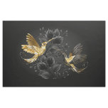Black and Gold Hummingbird Fabric