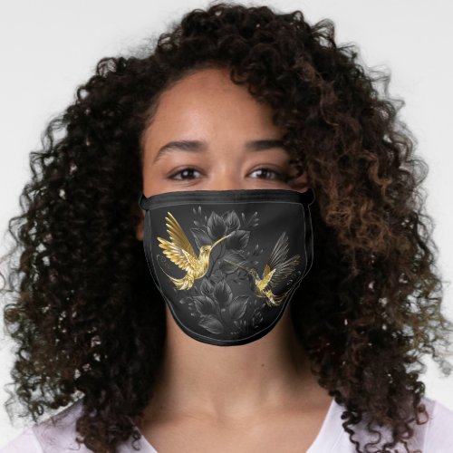 Black and Gold Hummingbird Face Mask