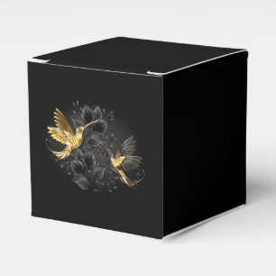 Black and Gold Hummingbird Favor Boxes