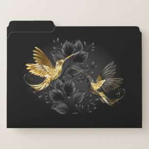 Black and Gold Hummingbird File Folder