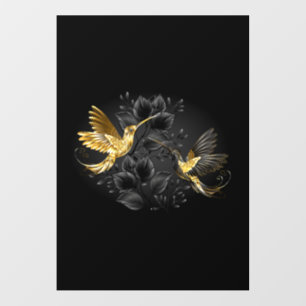 Black and Gold Hummingbird Floor Decals
