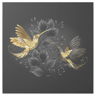Black and Gold Hummingbird Gallery Wrap