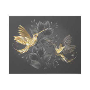 Black and Gold Hummingbird Gallery Wrap