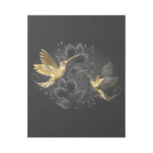 Black and Gold Hummingbird Gallery Wrap