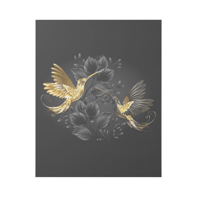 Black and Gold Hummingbird Gallery Wrap (Front)