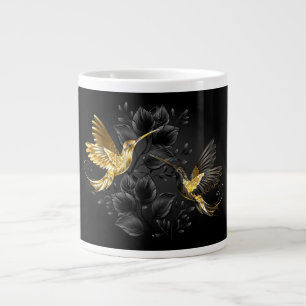 Black and Gold Hummingbird Giant Coffee Mug