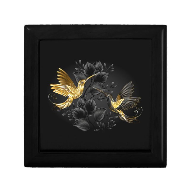 Black and Gold Hummingbird Gift Box (Front)