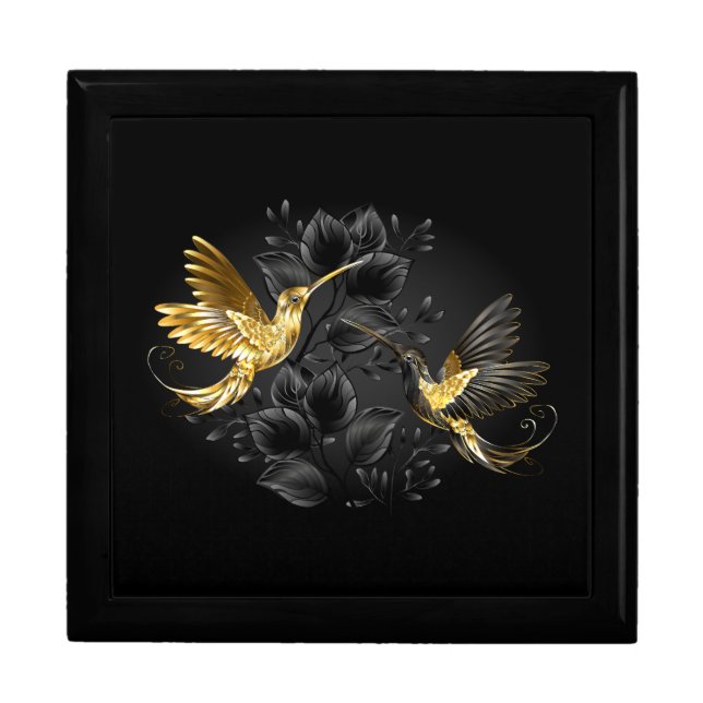 Black and Gold Hummingbird Gift Box (Front)
