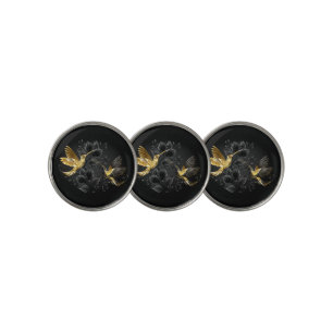 Black and Gold Hummingbird Golf Ball Marker