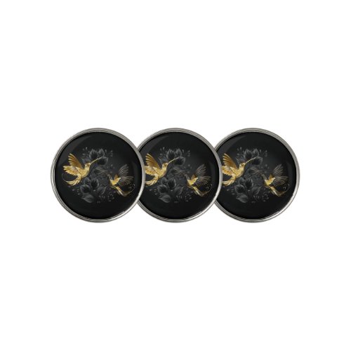 Black and Gold Hummingbird Golf Ball Marker