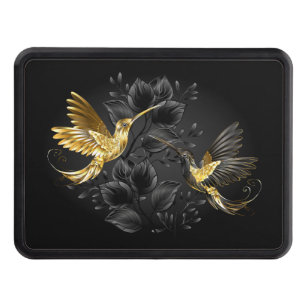 Black and Gold Hummingbird Hitch Cover