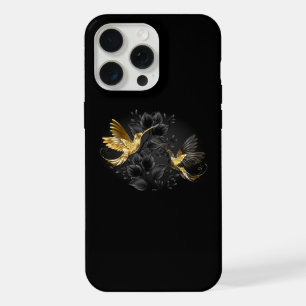 Black and Gold Hummingbird iPhone 15 Pro Max Case