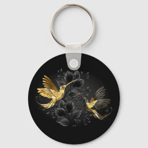 Black and Gold Hummingbird Keychain