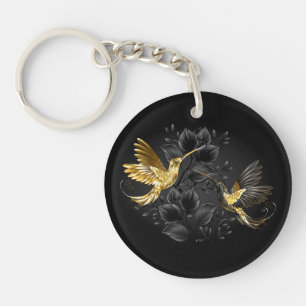 Black and Gold Hummingbird Keychain