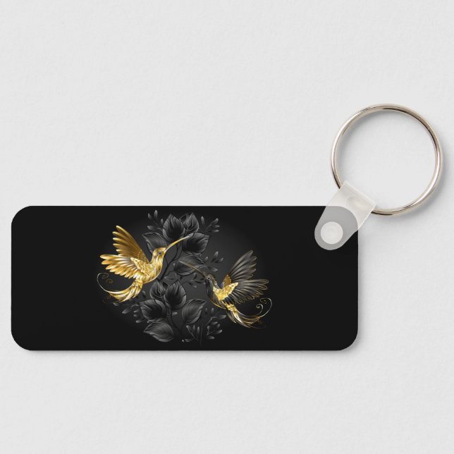 Black and Gold Hummingbird Keychain (Front)