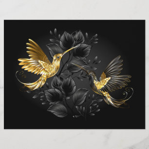 Black and Gold Hummingbird Letterhead