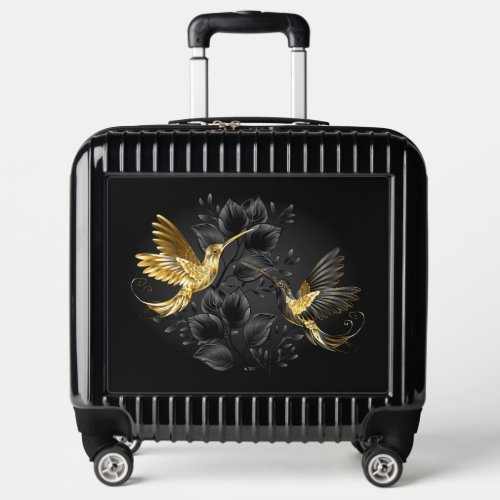 Black and Gold Hummingbird Luggage