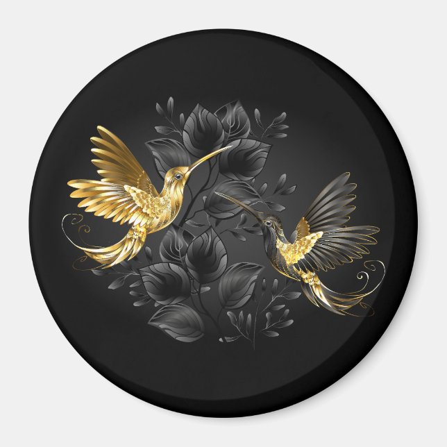 Black and Gold Hummingbird Magnet (Front)