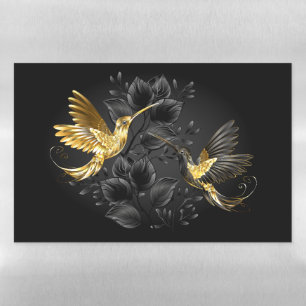 Black and Gold Hummingbird Magnetic Dry Erase Sheet