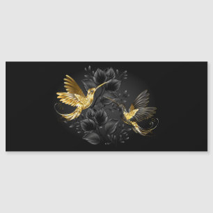 Black and Gold Hummingbird Magnetic Invitation