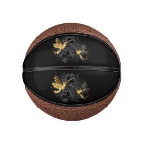 Black and Gold Hummingbird Mini Basketball