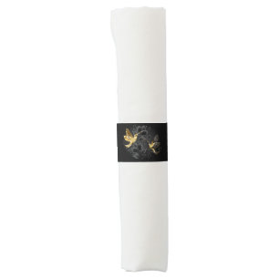 Black and Gold Hummingbird Napkin Bands