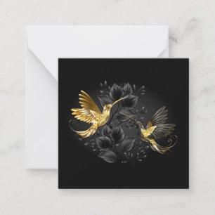 Black and Gold Hummingbird Note Card