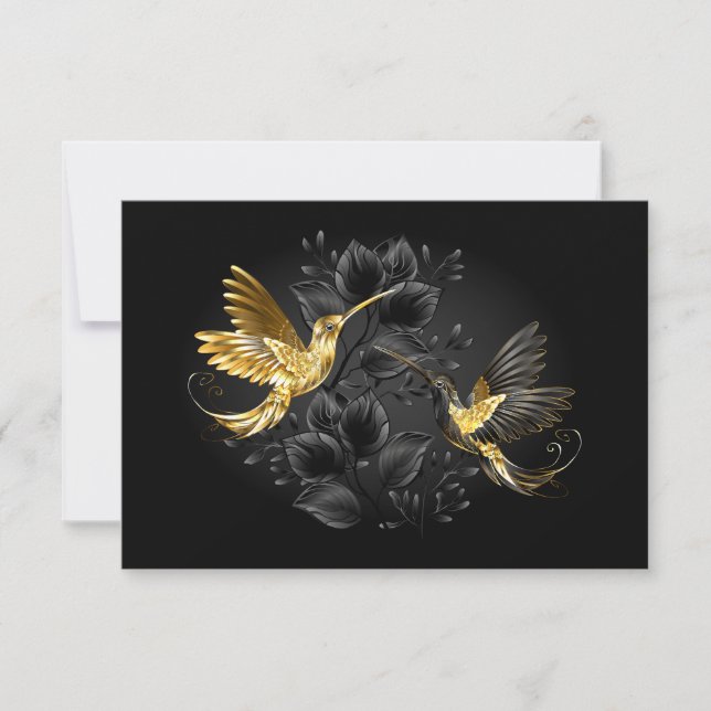 Black and Gold Hummingbird Note Card (Front)