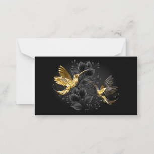 Black and Gold Hummingbird Note Card