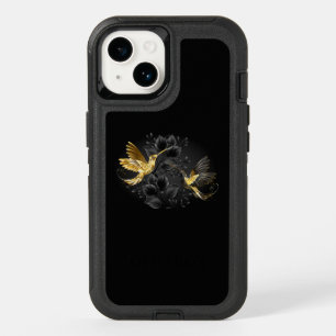 Black and Gold Hummingbird OtterBox iPhone 14 Case