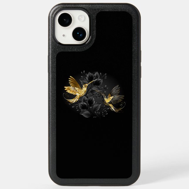 Black and Gold Hummingbird Otterbox iPhone Case (Back)