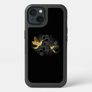 Black and Gold Hummingbird iPhone 13 Case