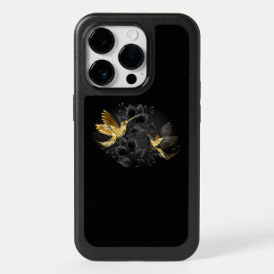 Black and Gold Hummingbird OtterBox iPhone 14 Pro Case