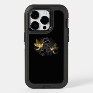 Black and Gold Hummingbird OtterBox iPhone 14 Pro Case