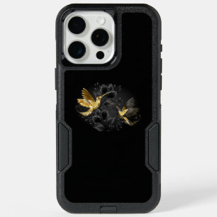 Black and Gold Hummingbird iPhone 15 Pro Max Case