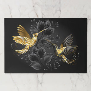 Black and Gold Hummingbird Paper Pad