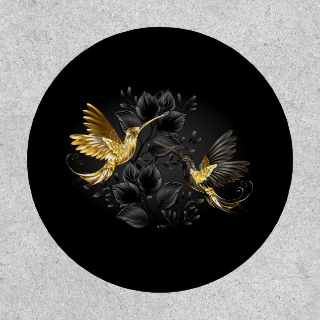 Black and Gold Hummingbird Patch (Front)