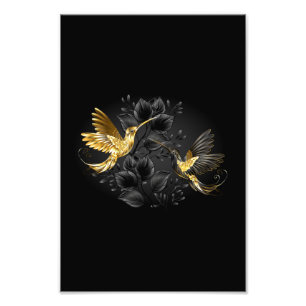Black and Gold Hummingbird Photo Print