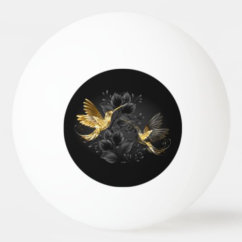 Black and Gold Hummingbird Ping Pong Ball