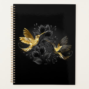Black and Gold Hummingbird Planner