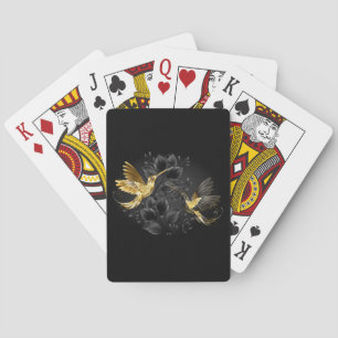 Black and Gold Hummingbird Poker Cards