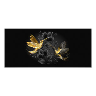 Black and Gold Hummingbird Rack Card