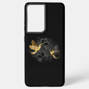 Black and Gold Hummingbird Samsung Galaxy S21 Ultra Case
