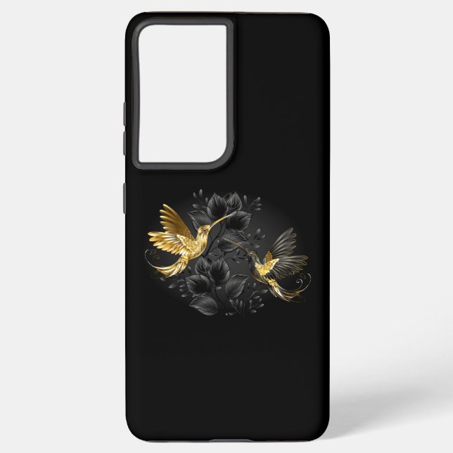 Black and Gold Hummingbird Samsung Galaxy Case (Back)