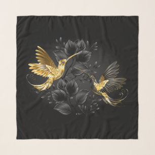 Black and Gold Hummingbird Scarf
