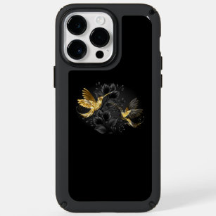 Black and Gold Hummingbird Speck iPhone 14 Pro Max Case