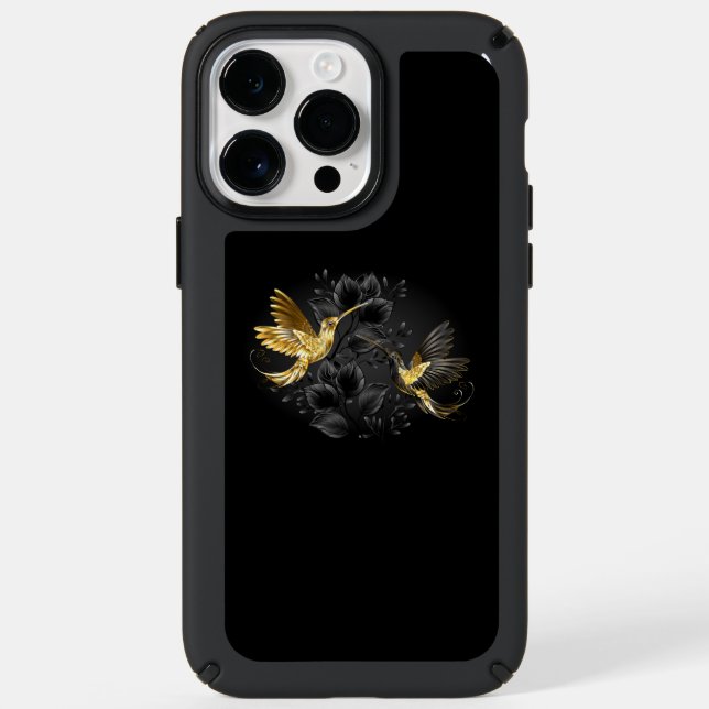 Black and Gold Hummingbird Speck iPhone Case (Front)