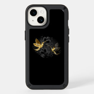 Black and Gold Hummingbird Speck iPhone 14 Case