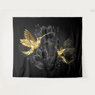 Black and Gold Hummingbird Tapestry